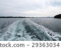 A wake of a tourist ship to see Ise Shima · Aoga Bay (landscape of Mie prefecture) 29363034