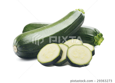 Zucchini whole round pieces isolated on white Zucchini whole round pieces isolated on white 29363273