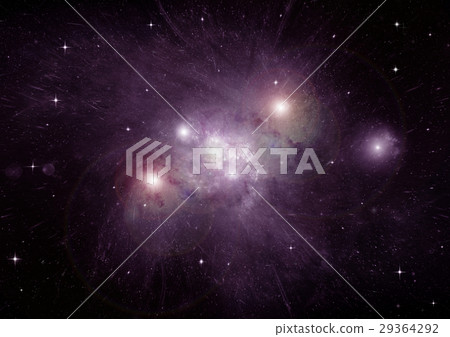 Stars, dust and gas nebula in a far galaxy Stars, dust and gas nebula in a far galaxy 29364292