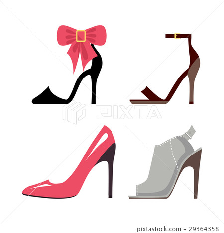 Women High-Heeled Shoes Isolated Illustrations Set 29364358