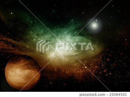 Stars, dust and gas nebula in a far galaxy Stars, dust and gas nebula in a far galaxy 29364581