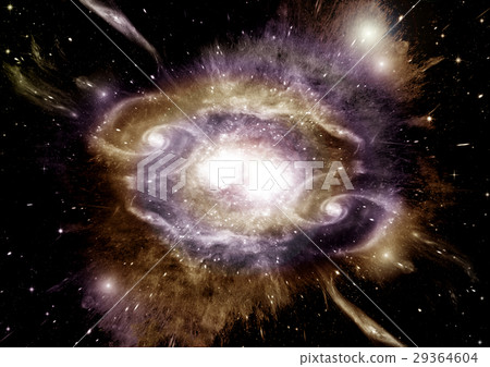 Stars, dust and gas nebula in a far galaxy Stars, dust and gas nebula in a far galaxy 29364604