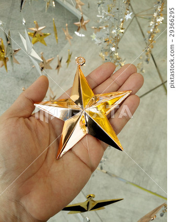 Man Hand and decoration star. Man Hand and decoration star. 29366295