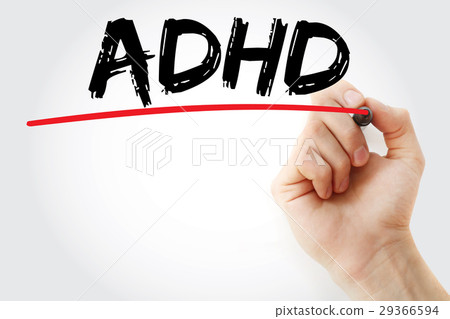 Hand writing ADHD with marker 29366594