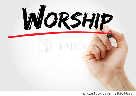 Hand writing Worship with marker Hand writing Worship with marker 29366655