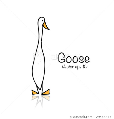 Funny goose, sketch for your design 29368447
