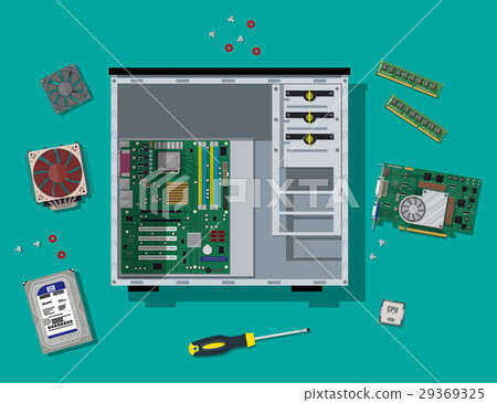 Assembling PC. Personal computer hardware. 29369325