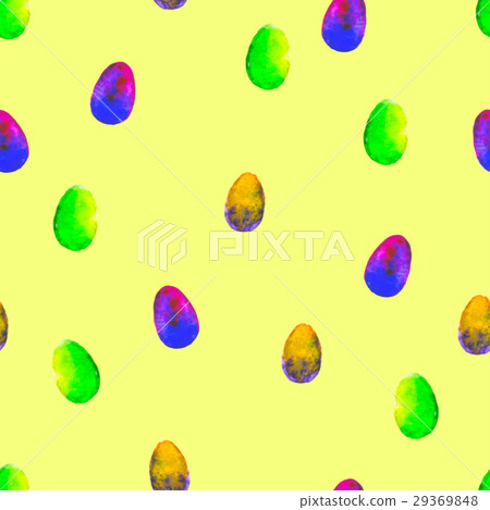 Seamless watercolor pattern.Colourful eggs  29369848