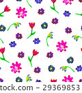 Seamless watercolor pattern. Colourful flowers  29369853