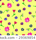 Seamless watercolor pattern. Colourful flowers  29369854