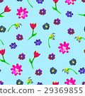 Seamless watercolor pattern. Colourful flowers  29369855