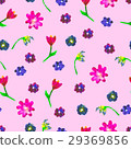Seamless watercolor pattern. Colourful flowers  29369856