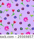Seamless watercolor pattern. Colourful flowers  29369857