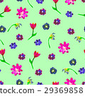 Seamless watercolor pattern. Colourful flowers  29369858