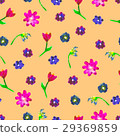 Seamless watercolor pattern. Colourful flowers 29369859