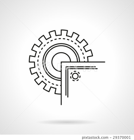 Circular saw blade flat line vector icon 29370001