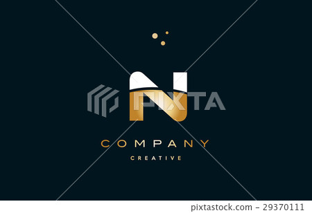 n yellow gold alphabet letter logo icon - Stock Illustration [29370111 ...
