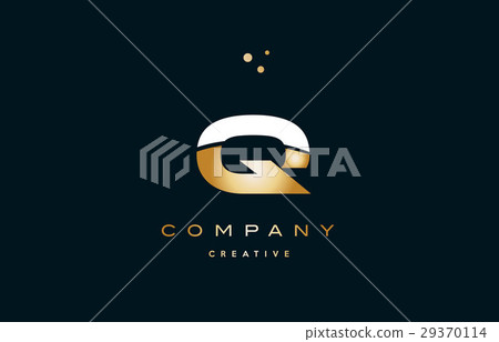 q yellow gold alphabet letter logo icon - Stock Illustration [29370114 ...