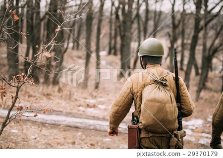 Re-enactor Dressed As Soviet Russian Red Army 29370179