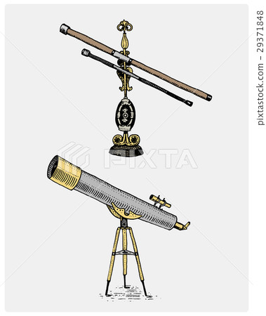 Astronomical telescope, vintage, engraved hand Astronomical telescope, vintage, engraved hand 29371848