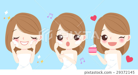 cartoon skin care woman 29372145