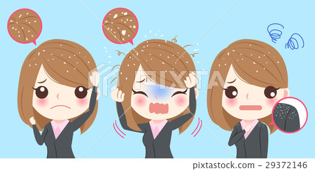 businesswoman with dandruff problem businesswoman with dandruff problem 29372146