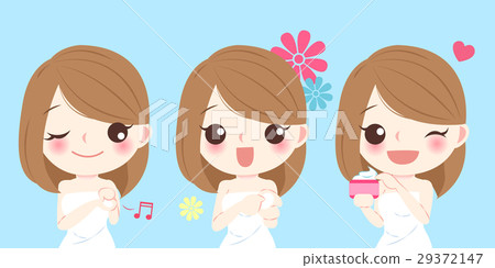 cartoon skin care woman 29372147