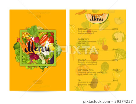 Vegetarian restaurant food menu design Vegetarian restaurant food menu design 29374237