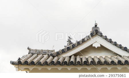Japanese Castle Roof Layers Blue sky Japanese Castle Roof Layers Blue sky 29375061