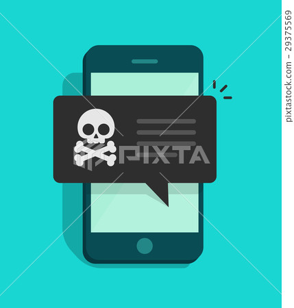 Back malware notification on mobile phone vector Back malware notification on mobile phone vector 29375569