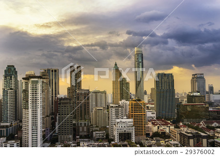 cityscape on sunset time and cloud with sun light 29376002