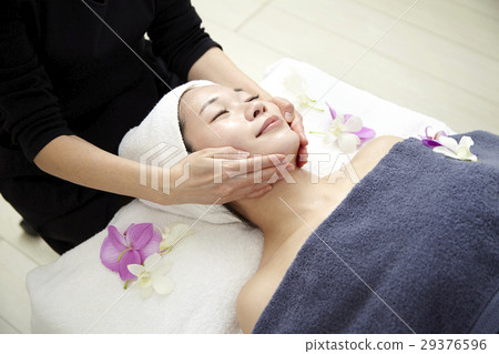 Image of beauty salon. Professional authentic esthetics, massage and twenties female model. 29376596