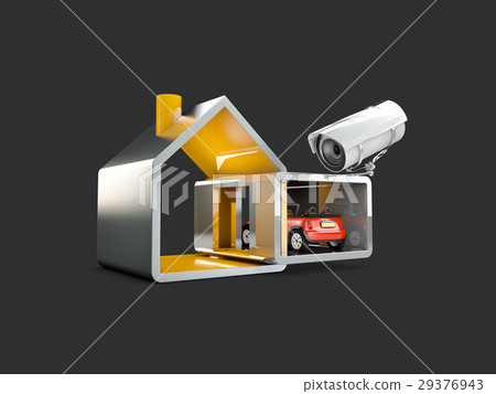 Home security system, 3d illustration, isolated 29376943