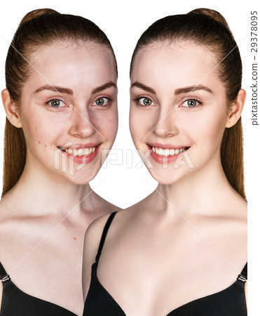 Comparison portrait of young woman Comparison portrait of young woman 29378095