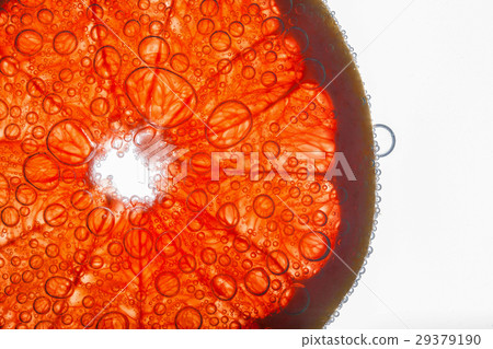 Air bubbles cover red fiber of grapefruit Air bubbles cover red fiber of grapefruit 29379190