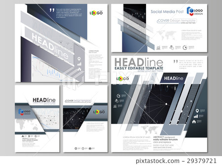 Social media posts set. Business templates. Vector 29379721