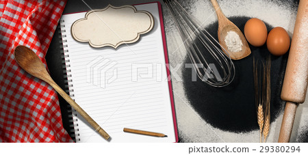 Baking Background with Empty Notebook 29380294