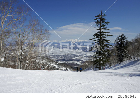 Furano ski resort Panorama course Masuzuyama mountain range from the top Furano ski resort Panorama course Masuzuyama mountain range from the top 29380643