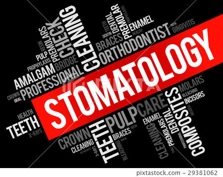 Stomatology word cloud collage 29381062
