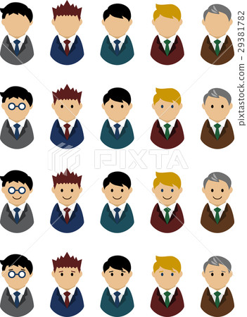 Employee Men Generation Facial Expression Set Employee Men Generation Facial Expression Set 29381782
