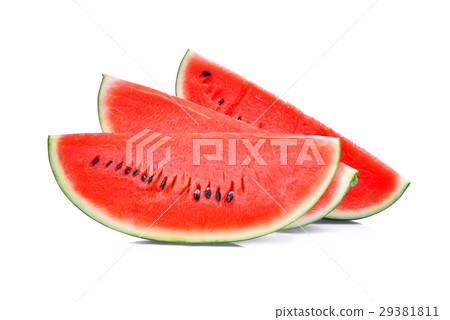 Slice of fresh watermelon isolated on white Slice of fresh watermelon isolated on white 29381811