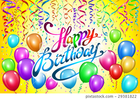 colorful Balloons happy birthday. vector yellow 29381822
