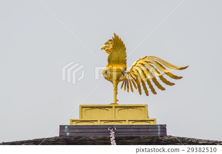 Early Spring S Kinkakuji Phoenix Statue Stock Photo