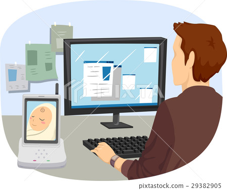 Man Work Baby Monitor Man Work Baby Monitor 29382905