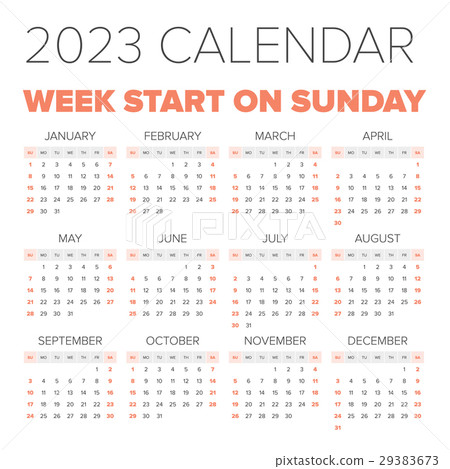 2023 Calendar Hong Kong Gov Simple 2023 Year Calendar Stock Illustration 29383673 Pixta