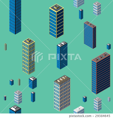 Isometric buildings seamless pattern Isometric buildings seamless pattern 29384645