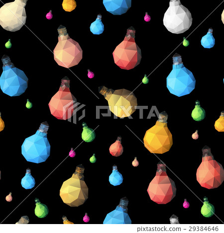 low poly light bulb. Seamless pattern low poly light bulb. Seamless pattern 29384646
