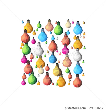 low poly light bulb. Square composition low poly light bulb. Square composition 29384647