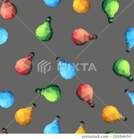 low poly light bulb. Seamless pattern 29384654