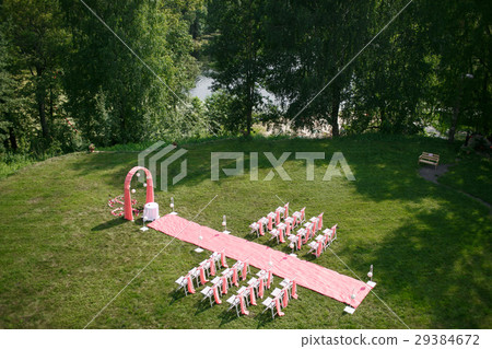 Wedding registration beautiful in nature. White 29384672